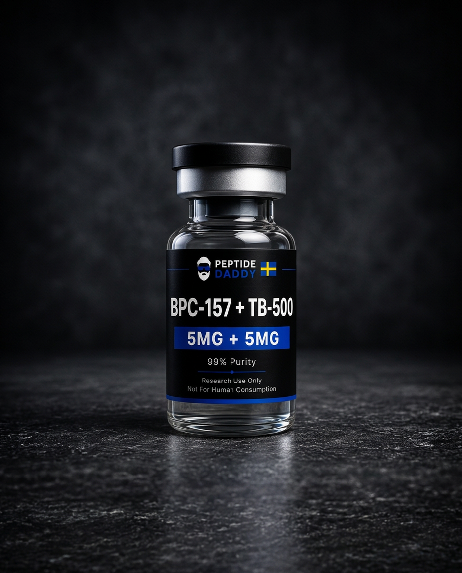 BPC-157 + TB-500 10 mg forskningsflaska från PeptideDaddy
